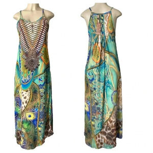 SELFIE COUTURE by TRENDOLOGY | Green Multicolor  Mini With Sheer Overlay Sz S